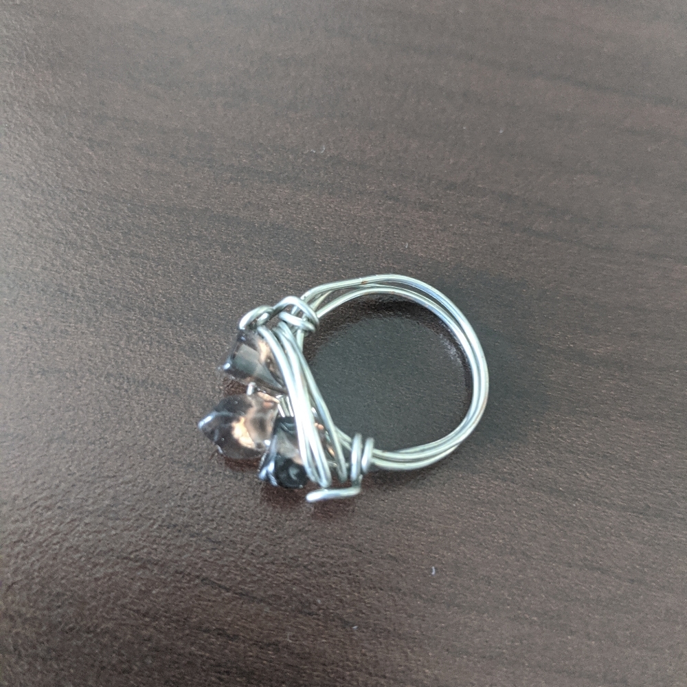 Wire wrapped smokey quartz ring size 5-5.5